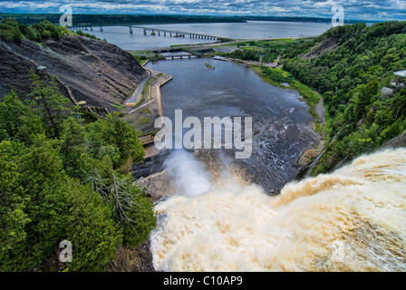 Detail of the Montmorency Falls in Quebec, Canada Stock Photo