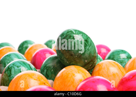 Easter eggs isolated against a white background with copy space Stock Photo