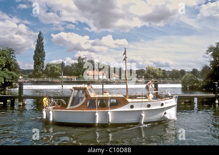 The 29foot 1947/48 ARC built motor cruiser Brave Molly at Hambleden on the River Thames in Oxfordshire England UK Stock Photo
