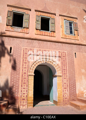 Facade of the 19th century pavilion at the Menara Gardens Marrakech Morocco Stock Photo