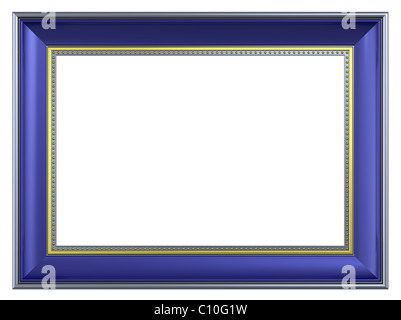 White background with rectangular frame of blue, pink, beige fabric ...