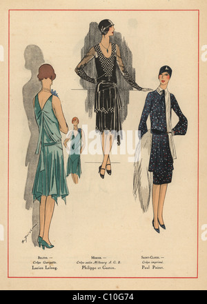 Women's dresses from 1928. Stock Photo