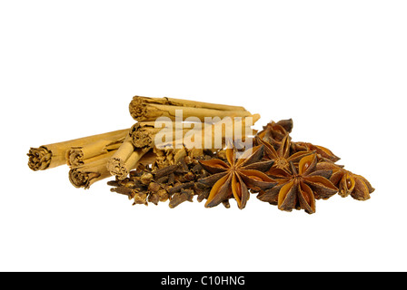 Zimtstange und Anisstern - cinnamon stick and star from anis 03 Stock Photo