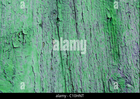green peeling paint close up background Stock Photo