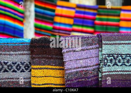 beautiful serape mexican blanket colorful pattern Stock Photo