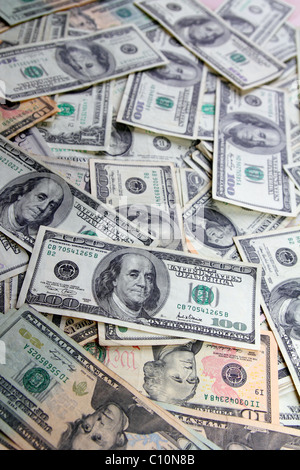 Dollar bank notes many banknotes bills American currency Stock Photo