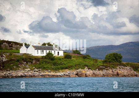 Lighthouse in the port of Kyleakin on the Isle of Skye, Highland Council, Scotland, United Kingdom, Europe Stock Photo