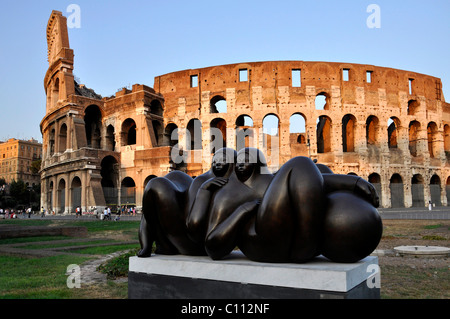 Pareja, bronze sculpture, couple, by Jiménez Deredia, Colosseum, Rome, Lazio, Italy, Europe Stock Photo