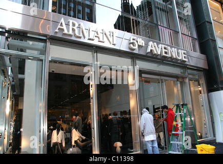 Peta protestors dressed as rabbits outside the Armani store opening on  Fifth Avenue, voicing their disagreement with the use of Stock Photo - Alamy