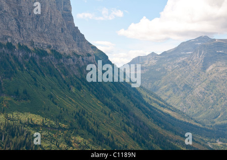 Flathead River,South Fork,Middle Fork,Logans Pass,Going -To- the- Sun -Road,Mountain Scenery,Glacier National Park,Montana,USA Stock Photo