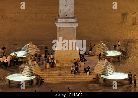 View from the Pincio to the Piazza del Popolo with the foot of the obelisk, Rome, Italy, Europe Stock Photo