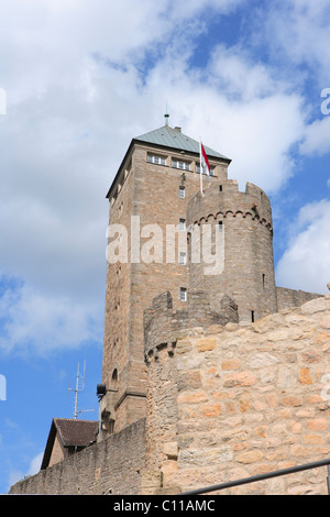 Towers of the Starkenburg castle in Heppenheim, Hesse, Germany, Europe Stock Photo