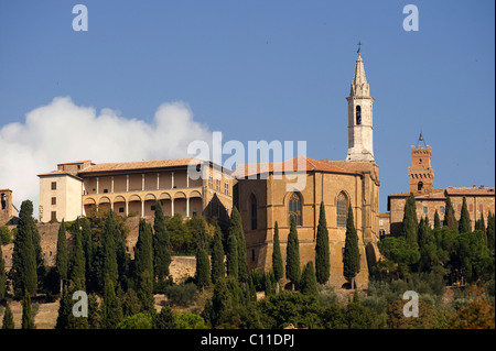 Duomo and Palazzo Piccolomini, Pienza, Tuscany, Italy, Europe Stock Photo