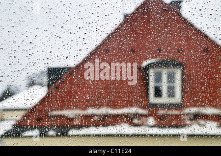 Window with raindrops, Germany, Europe Stock Photo