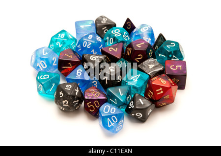 Role-playing dices on a white background Stock Photo