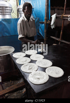 Dosai, pancakes, Dosa kitchen, Palani, Tamil Nadu, Tamilnadu, South India, India, Asia Stock Photo