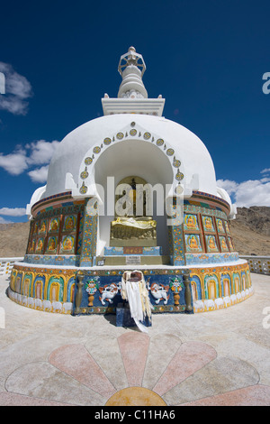 Shanti Stupa, Leh, (Ladakh) Jammu & Kashmir, India Stock Photo