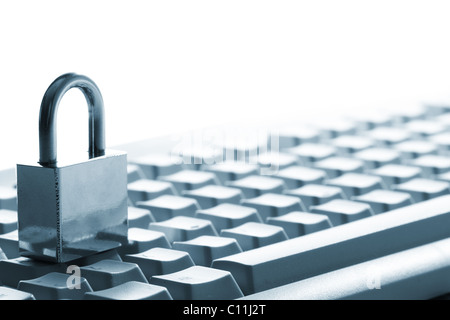 Lock on the keyboard Stock Photo
