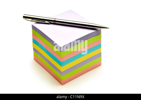 stack of colorful note papers Stock Photo