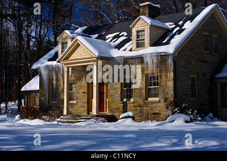 Letchworth State Park Castile New York USA Stone house Stock Photo