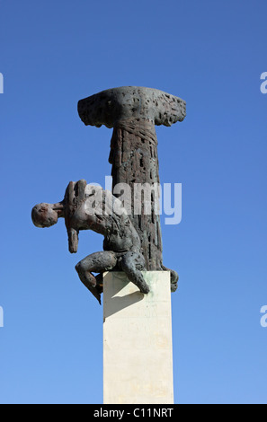Memorial to the 440 people that executed here during the Second World War, Amiras, Viannos, Crete, Greece, Europe Stock Photo