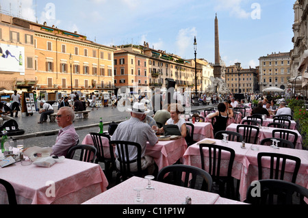 Restaurant, Ristorante, Piazza Navona square, Rome, Lazio, Italy, Europe Stock Photo