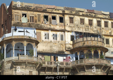 Apartment building in Varanasi, India Stock Photo