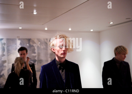 Models await the presentation of Mr. Start autumn 2011 collection at One Aldwych in London on 23 February 2011. Stock Photo