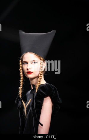 Models exhibit the PPQ autumn 2011 collection at the BFC Showspace at Somerset House in London on 18 February 2011. Stock Photo