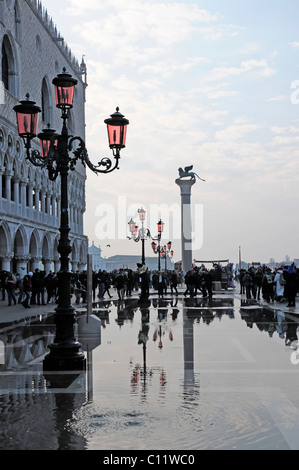 Acqua Alta, Piazza San Marco under water, Venice, Veneto, Italy, Europe Stock Photo