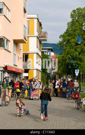 The Vauban-Virtel district of Freiburg, designed for entry in the EXPO 2010 in Shanghai, Freiburg, Baden-Wuerttemberg Stock Photo