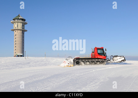Snowcat at Feldbergturm Tower on Mt Feldberg, Black Forest, Baden-Wuerttemberg, Germany, Europe