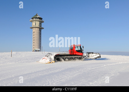 Snowcat at Feldbergturm Tower on Mt Feldberg, Black Forest, Baden-Wuerttemberg, Germany, Europe