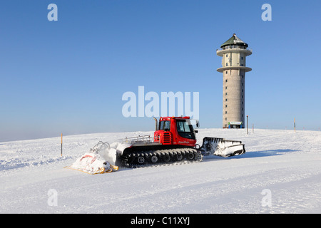 Snowcat at Feldbergturm Tower on Mt Feldberg, Black Forest, Baden-Wuerttemberg, Germany, Europe