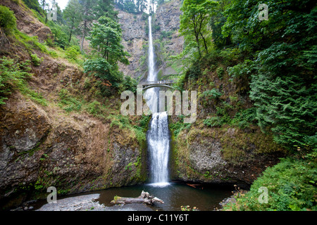 Multnomah Falls, Columbia River Gorge, Cascade Range, Oregon, USA Stock Photo