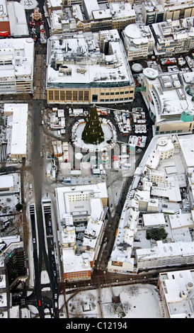 Aerial view, Hansemarkt, Christmas market, Dortmund, Ruhrgebiet region, North Rhine-Westphalia, Germany, Europe Stock Photo