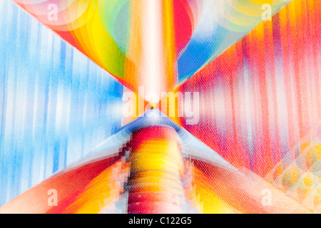 Acrylic painting on beacon lights, blurred, artist Gerhard Kraus, Kriftel Stock Photo