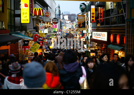 Crowd in the trendy district of Harajuku, Tokyo, Japan Stock Photo