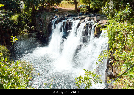 Rochester Falls, a famous waterfall near Souillac in the south of the Indian Ocean island of Mauritius Stock Photo