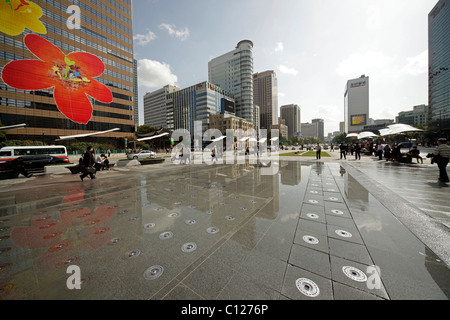 Gwanghwamun Plaza in downtown Seoul, South Korea, Asia Stock Photo