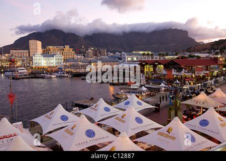 V & A Waterfront, harbor, amusement area, cafes and restaurants, Cape Town, Western Cape, South Africa, Africa Stock Photo