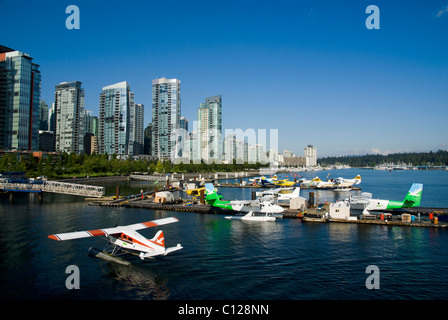 Float planes in Vancouver Harbour Stock Photo