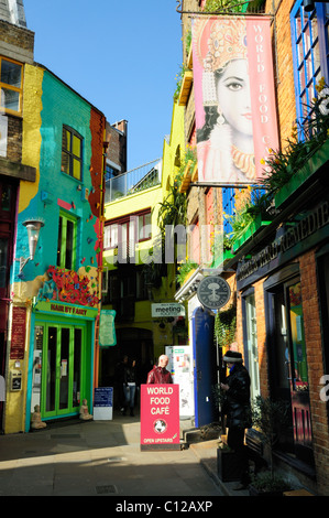 Colourful Shops and Cafes in Neal's Yard,  Covent Garden, London, England, UK Stock Photo
