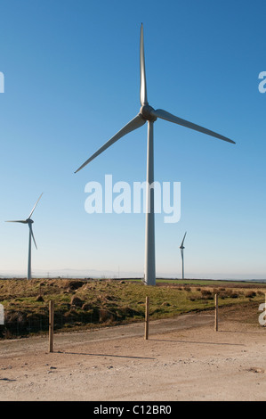 The new turbines at Delabole wind farm, Delebole, Cornwall, UK Stock Photo