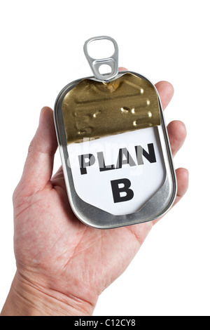 Can and Plan B, Concept of easy and timely changing plan Stock Photo