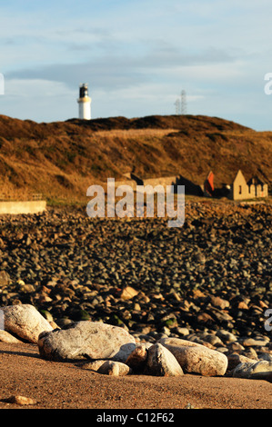 Detail of the coast line and North Sea from the South Aberdeen Coastal Path in winter time Stock Photo