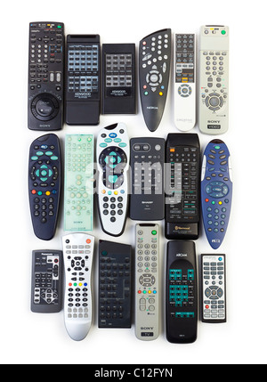 various remote controls Stock Photo