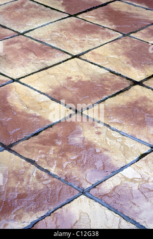 Patio slabs in the rain Stock Photo