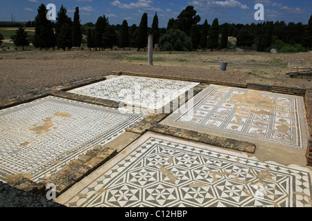Roman floor mosaics at Italica, Seville, Spain Stock Photo