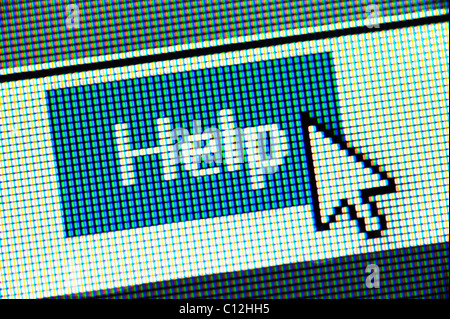 Website displayed on screen Stock Photo